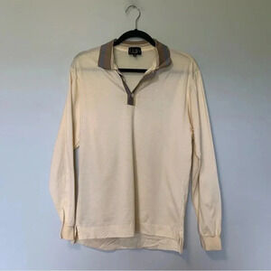 Dunhill light pale  yellow vintage long sleeves polo